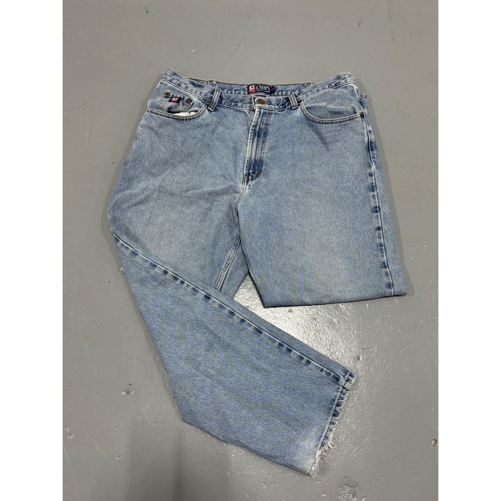 Chaps Ralph Lauren Mens Light Wash Blue Denim Jeans 36x30 Straight Leg Vintage